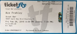 Ace Frehley / Tame Fury / Smokin' Aces / Love and War on Feb 26, 2016 [573-small]