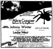 Alice Cooper / Johnny Winter / Leslie West / James Gang on Jul 6, 1975 [696-small]