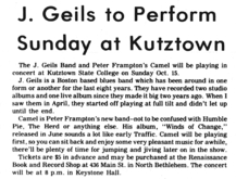 The J. Geils Band / Mark Almond Band / Frampton's Camel / Peter Frampton on Oct 15, 1972 [386-small]