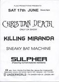 Christian Death / Killing Miranda / Sneaky Bat Machine / Sulpher on May 17, 2000 [233-small]