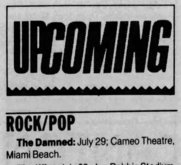 The Miami Herald, Friday July 21, 1989 , The Damned / Agony in the Garden on Jul 29, 1989 [880-small]