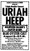 Uriah Heep / Blue Oyster Cult / Manfred Mann's Earth Band on Aug 8, 1974 [553-small]