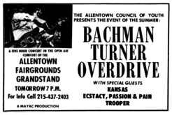 Bachman-Turner Overdrive / Kansas / Ecstacy Passion & Pain / Trooper on Jul 16, 1975 [589-small]