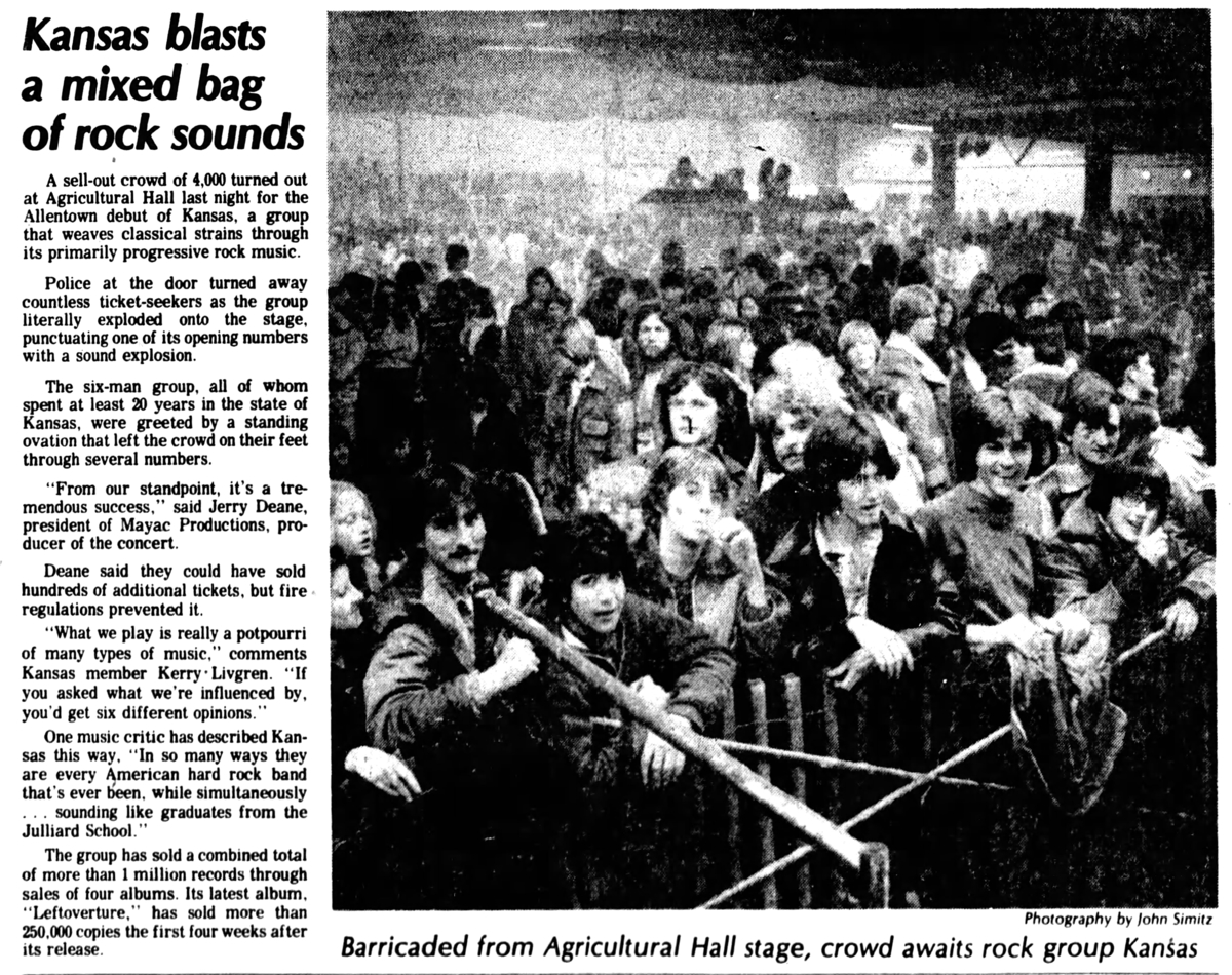 Concert History of Agricultural Hall, Allentown Fairgrounds