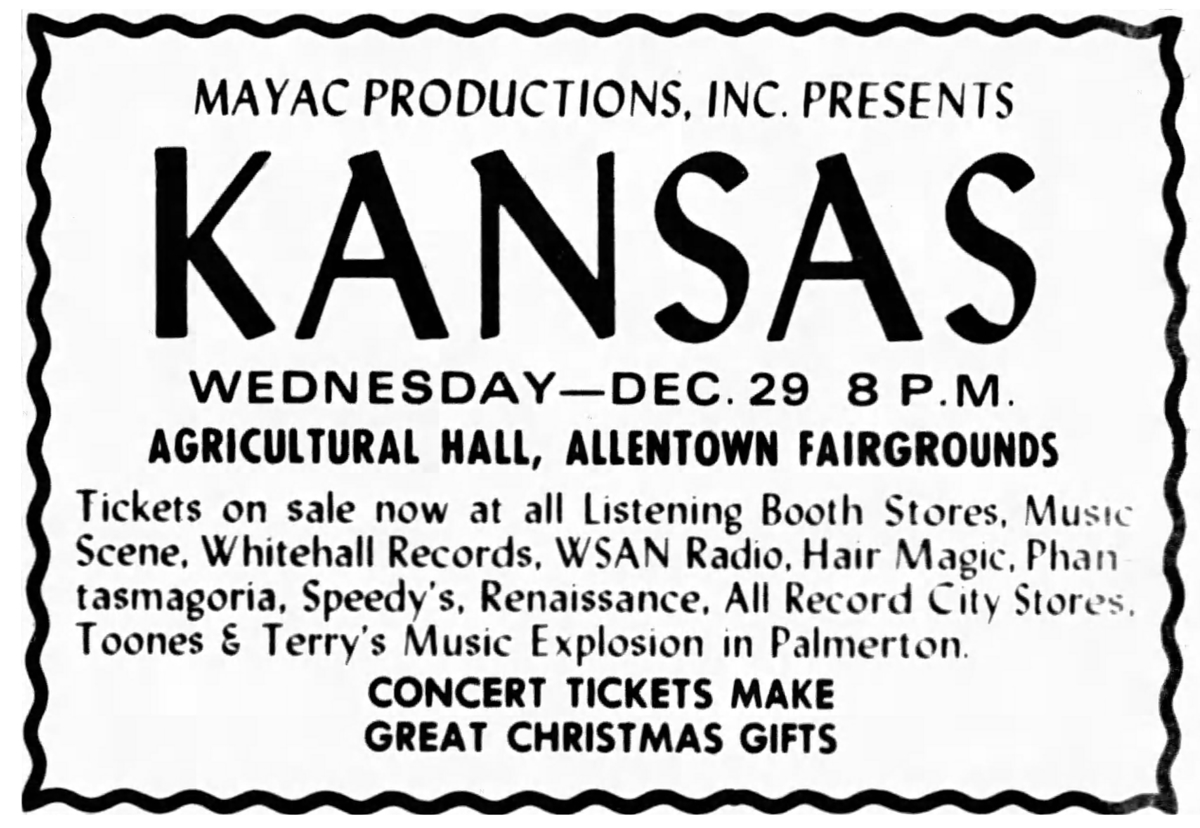 Concert History of Agricultural Hall, Allentown Fairgrounds