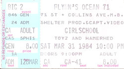Girlschool / Toyz / Hamerhed on Mar 31, 1984 [672-small]
