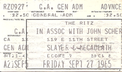 Slayer / Megadeth / Bad Brains on Sep 27, 1985 [689-small]