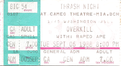 Overkill / Raped Ape on Sep 6, 1988 [739-small]