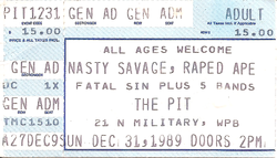 Nasty Savage / Raped Ape / Fatal Sin on Dec 31, 1989 [743-small]