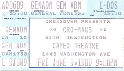 Cro Mags / Destruction on Jun 9, 1989 [759-small]