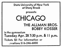 Chicago / Allman Brothers Band / Bobby Kosser on Apr 28, 1970 [976-small]