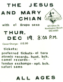El Grupo Sexo / The Jesus and Mary Chain / Ex-VoTo on Dec 19, 1985 [405-small]