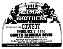 Allman Brothers Band / Cowboy on Oct 7, 1971 [873-small]