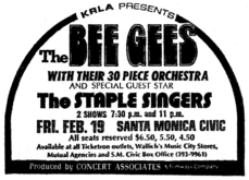The Bee Gees / The Staple Singers on Feb 19, 1971 [878-small]