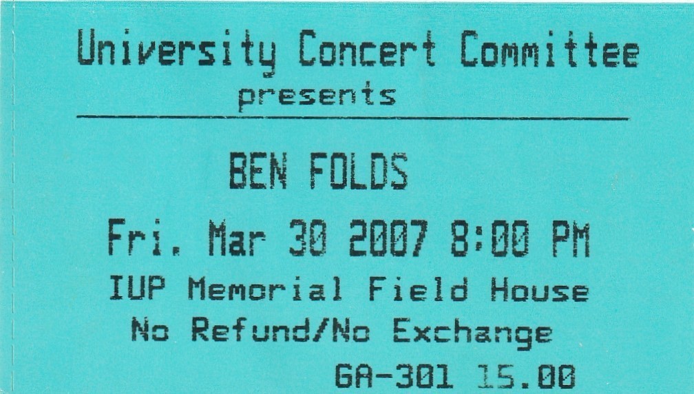 Concert History of Memorial Field House, Indiana University of
