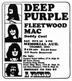 Deep Purple / Fleetwood Mac / Daddy Cool on Oct 30, 1971 [857-small]