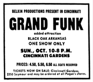 Grand Funk Railroad / Black Oak Arkansas on Oct 10, 1971 [277-small]