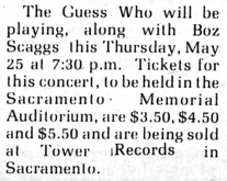 The Guess Who / Boz Scaggs / Bittersweet on May 25, 1972 [446-small]