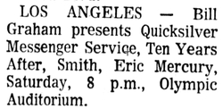 Quicksilver Messenger Service / Ten Years After / Smith / Eric Mercury / Birthrite on Mar 21, 1970 [940-small]