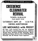 Creedence Clearwater Revival / Lee Michaels / Frost on Sep 20, 1969 [947-small]