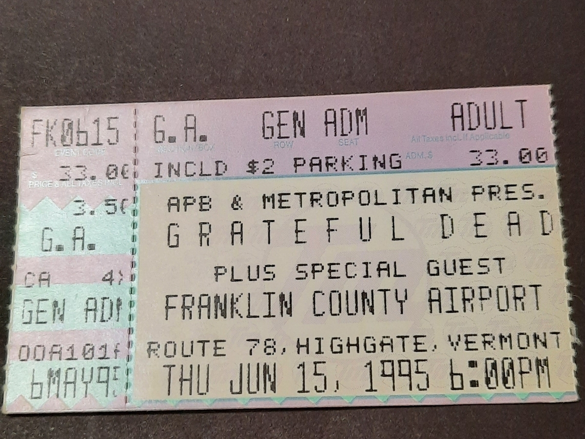 Jun 15, 1995 Grateful Dead / Bob Dylan at Franklin County State