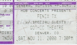 Fenix TX / New Found Glory / Good Charlotte / Lefty on Nov 11, 2000 [615-small]