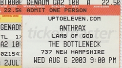 Anthrax / E-Town Concrete / Lamb of God on Aug 6, 2003 [823-small]