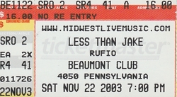 Less Than Jake / Fall Out Boy / Punchline on Nov 22, 2003 [828-small]