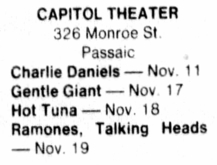 Ramones / Talking Heads / Eddie & The Hot Rods / Tuff Darts on Nov 19, 1977 [144-small]