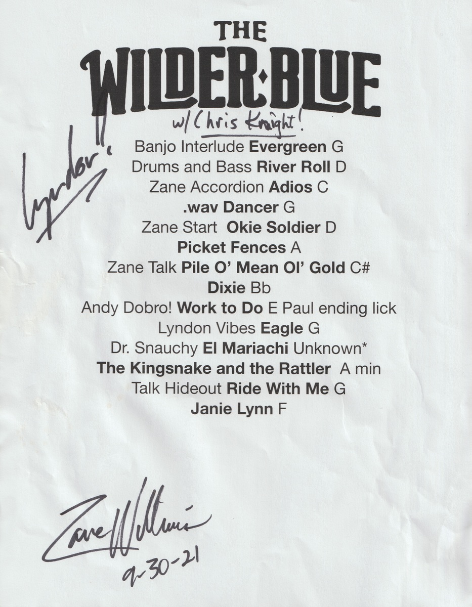 wilder blue tour schedule