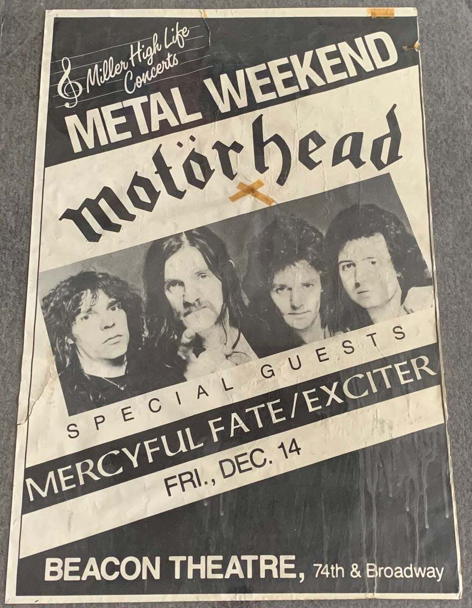 Dec 14, 1984 Motorhead / Exciter / Mercyful Fate at Beacon Theatre New