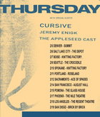 tags: Gig Poster - Thursday / Cursive / Jeremy Enigk / The Appleseed Cast / Nate Bergman on Feb 11, 2022 [105-small]