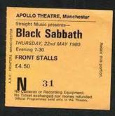 Ticket Stub, Black Sabbath / Samson / Shaking Streets on May 22, 1980 [157-small]