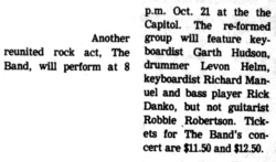 The Band / The Cate Brothers on Oct 21, 1983 [302-small]