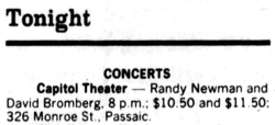 Randy Newman / David Bromberg on Mar 26, 1983 [316-small]