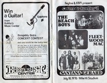 Program for Colorado SunDay #1 - The Beach Boys; Fleetwood Mac: Santana; Gerard - Front and Back Cover, The Beach Boys / Santana / Fleetwood Mac / Gerard on Jul 18, 1976 [603-small]
