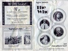 The Who & Steve Gibbons Band Program - March 30, 1976 (Postponed from 3-19-1976 due to snow storm) - Front and Back Cover, The Who / Steve Gibbons Band on Mar 30, 1976 [609-small]