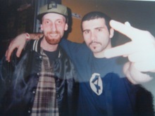 Me and John Dalmayan, the drummer from System of a Down, Fear Factory / System of a Down / (hed)PE / Spineshank on Apr 16, 1999 [964-small]