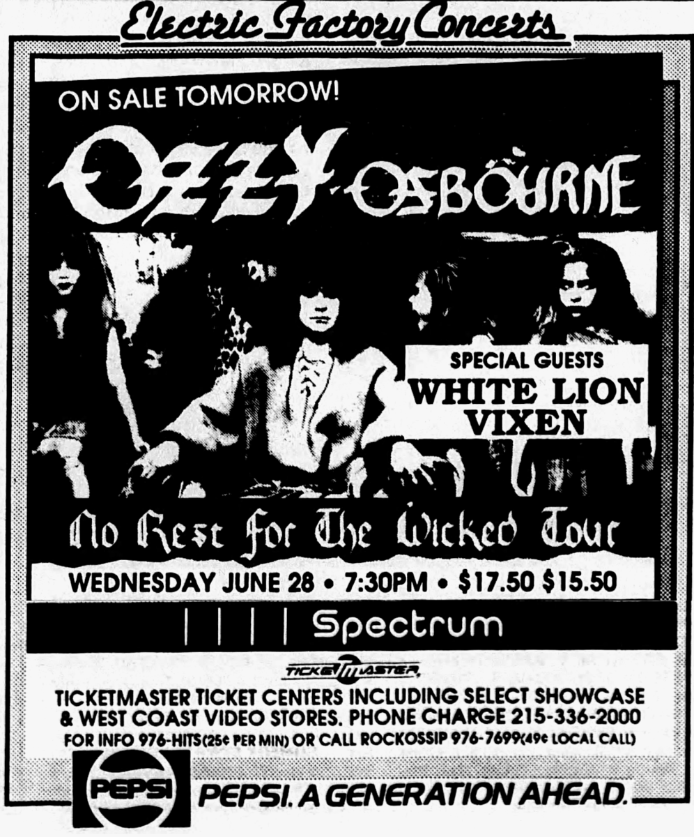 ozzy osbourne tour 1989