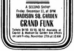 Grand Funk Railroad / BloodrocK on Dec 11, 1970 [850-small]
