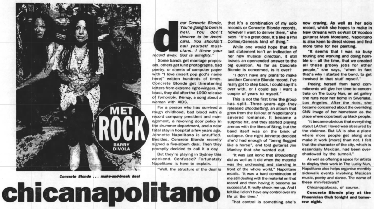 Concrete Blonde Concert & Tour History Concert Archives