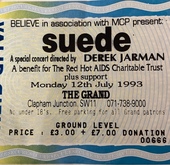 tags: Ticket - Suede / Chrissie Hynde / Siouxsie / Derek Jarman on Jul 12, 1993 [857-small]