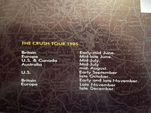 Tour details in programme, OMD / The Flaming Mussolinis on Feb 19, 1986 [011-small]