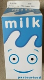 Reproduction Milk carton from Blur's  coffee and tv music video, stamped with date of the concert, tags: Merch - Blur / The Specials / New Order / Bombay Bicycle Club on Aug 12, 2012 [023-small]