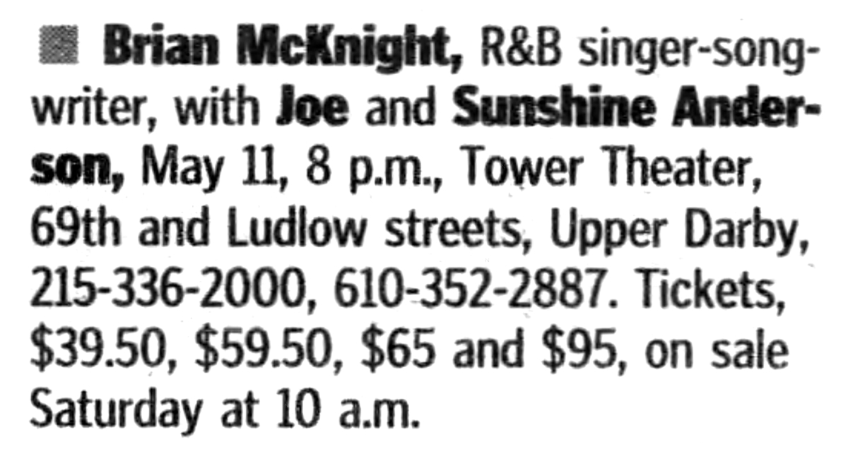 Brian McKnight Concert & Tour History (Updated for 2024 2025) Concert Archives