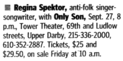Regina Spektor / Only Son on Sep 27, 2007 [548-small]