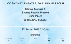 tags: Ticket - Nick Cave and the Bad Seeds / The Necks on Jan 20, 2017 [846-small]