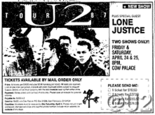 U2 / Lone Justice on Apr 25, 1987 [318-small]