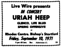 Uriah Heep / Glencoe / Life Blud / Spring Offensive on Sep 10, 1971 [755-small]