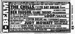 I-Beam listing for that month in 1990, tags: Coffin Break, Neurosis, Mr. T Experience, Gig Poster, The I-Beam - Coffin Break / Neurosis / Mr. T Experience on May 14, 1990 [798-small]